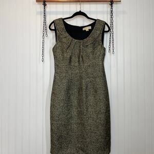 Michael Kors Women’s Black & Gold Shimmer Scoop Neck Sleeveless Dress Size 4